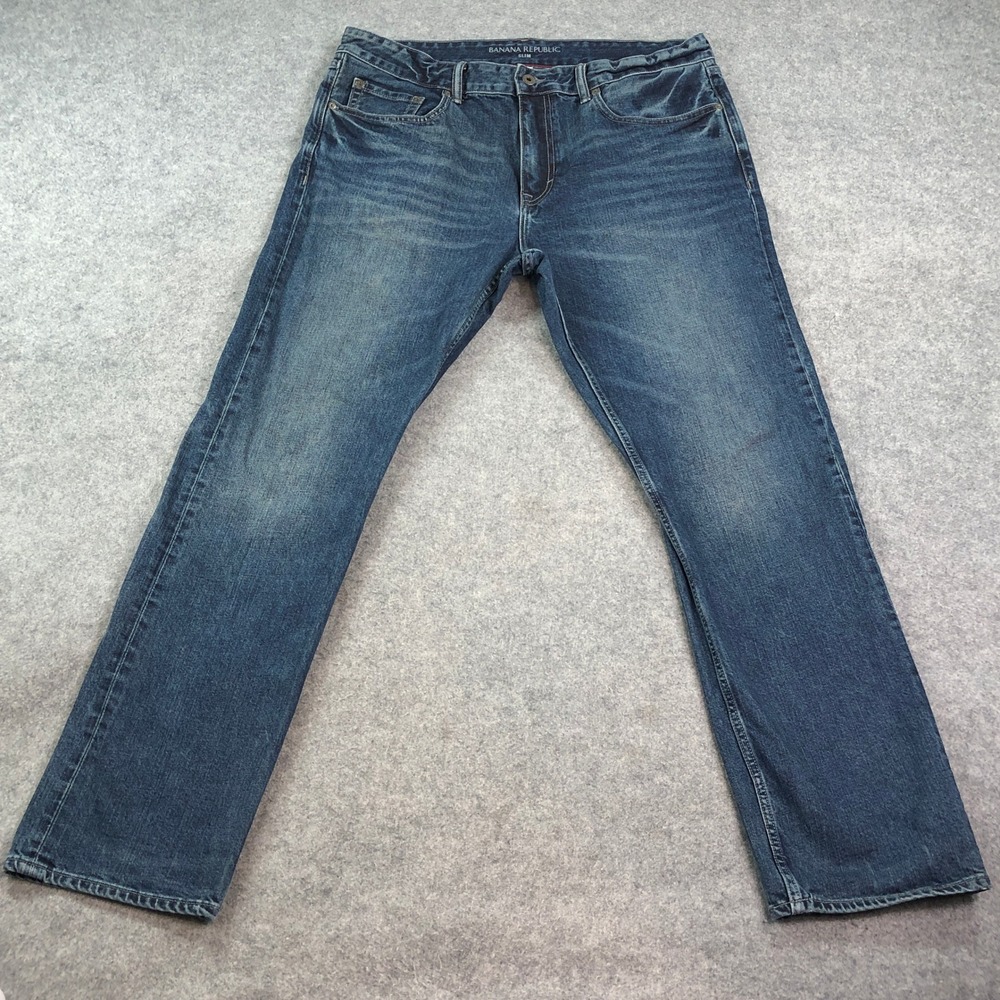 Banana Republic Men's Slim Jeans in Faded Blue Denim